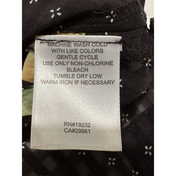 Alfred Dunner Floral Button Down Sheer Blouse Womens 8P Black Gold Long Sleeve - Picture 9 of 17